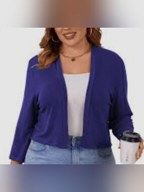 Open-Front Navy Sweater Cardigan